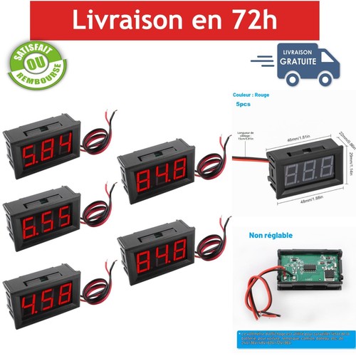 Voltmètre led 120v dc - led, 5v-120v
