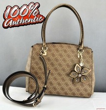 Guess Ladies Handbag FAST SHIPPING! Satchel Tote New Bag Brown Sibyl Authentic