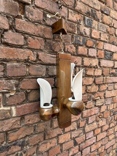 Lustre suspension bois verre - lustre,