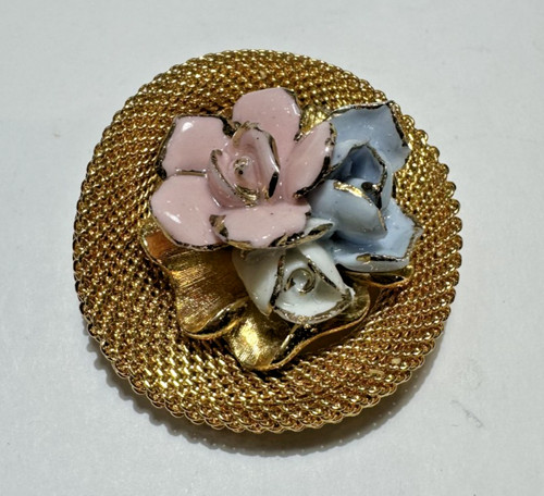 Vintage rose bleu blanc fleur - blanc,