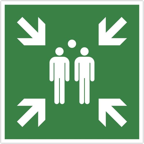 Panneau point rassemblement - panneau,