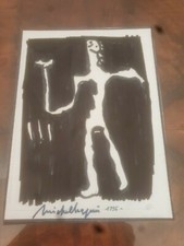 ENCRE / FEUTREi sur papier signe MICHEL CHAPUIS 1996 cote benezit 