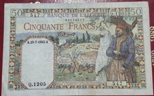 Billet, Algerie, 50 Francs, 1942, À.29-7-1942.A