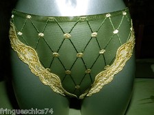 slip tanga en dentelles kaki