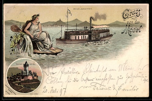 Lithographie moselle motif - lithographie,