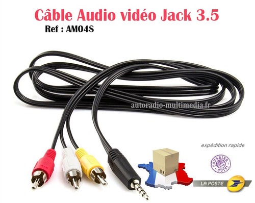 Câble audio vidéo jack 5 - jack, 3.5