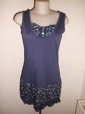 ROBE COURTE STREET ONE BASIC BLEU NUIT AVEC MOTIF FLORAL ET DENTELLE T: 38