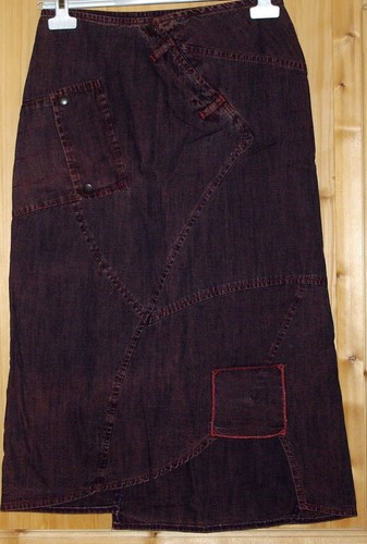 Jupe midi jean noire teintée - jean,
