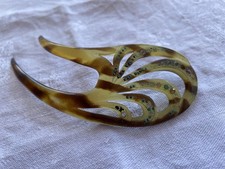 Peigne À Cheveux Ancien Orné De Strass En Fausse Écaille De Tortue