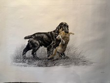 Chien et lièvre, eau forte