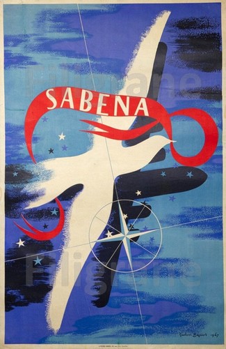 Affiche poster sabena - affiche,