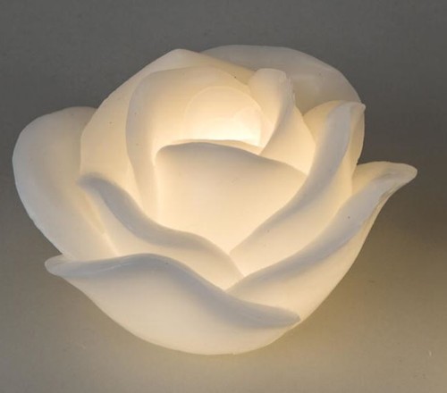 Bougie rose 13cm blanche - bougie, en