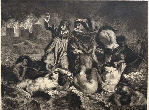 Dante virgile gravure eau - virgile,