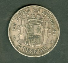 ESPAGNE 2 PESETAS 1870   ETAT : TB  Lot 303