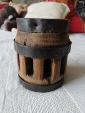 Pied de lampe Ancien Moyeu De Roue de charrette En Bois Brocante
