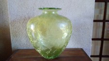 RARE - GRAND Vase COEUR à nervures - VERRE EPAIS 4kg ! Origine inconnue 