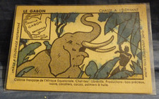 CPA LE GABON colonie : CHASSE A L'ÉLÉPHANT - publicité PHOSPHATINE FALIÈRE.