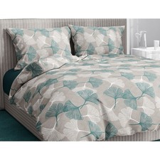 HOUSSE DE COUETTE Pétales Verts en pur coton Made in Italy