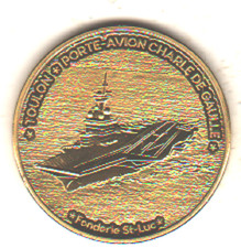 jeton "Fonderie Saint Luc", Toulon, porte-avions Charles de Gaulle, le port