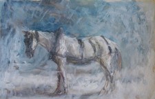 Alfred Théodore Bastien (1873-1955) (26) - aquarelle - cheval