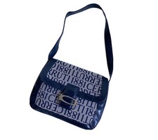 Rare sac à main en cuir et Canvas Monogram logo CERRUTI 1881 Vintage 1970/1980