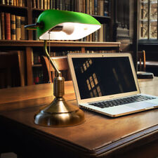 Lampe De Bureau Banker Lampe De Table Mobile En Verre Vert Antique En Métal