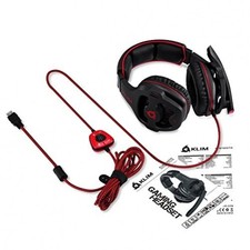 Klim Mantis 7.1 Surround Sound USB Gaming Headset for PC PS4* PS5* black red
