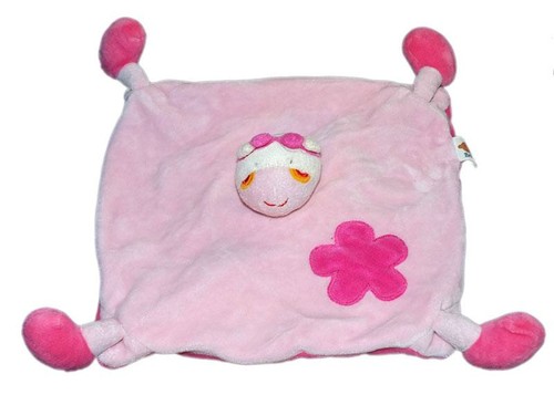 Doudou plat vache - , rose
