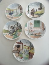 5 assiettes Parlantes humoristiques de Sarreguemines signé Benjamin Rabier 19 cm