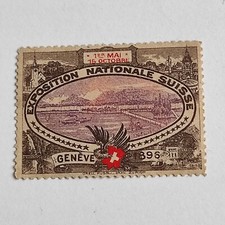 Timbre Vignette Suisse Exposition Nationale Genève 1896