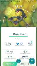 Shiny Rayquaza Mini PTC 106k Stardust Pokemon Go