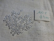 lot de 100 perles rondes et lisses transparentes diamètre 4 mm en verre