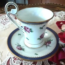 Soucoupe longue tasse Richard Ginori Princesse chocolat rose du Japon