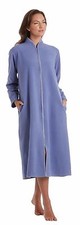 Femmes Fermeture Éclair Polaire Souple Habillage Robe,Robe Avec Satin Bord Rose