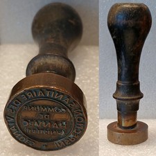 Ancien sceau cachet INSPECTION SANITAIRE DES VIANDES COMMUNE DE HANVEC FINISTERE