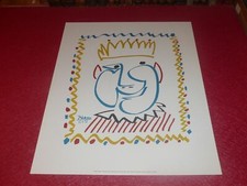 ART XXe PICASSO PHOTOLITHO CARNAVAL 1951 50 x 40 cm Ed.Combat pour la paix