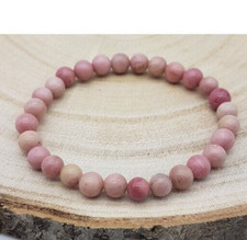 Bracelet de perles Rhodonite de Mongolie, en pierre Naturelle, Sur mesure