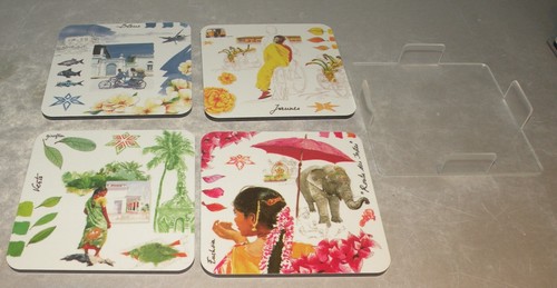 New set glass coasters - of,