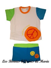 AGATHA RUIZ DE LA PRADA - LIQUIDATION - T-shirt & maillot de bain blanc et bleu