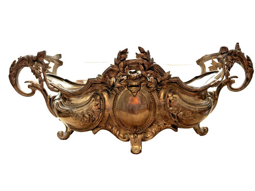Jardinière métal argenté - en,