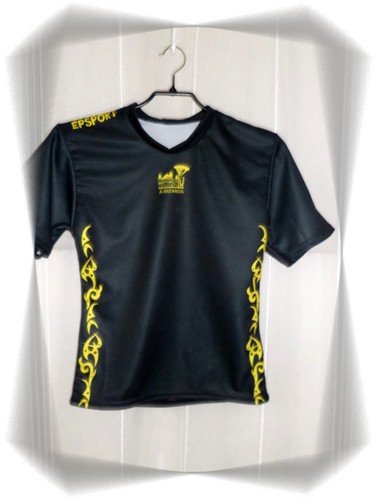 Maillot rugby noir - a, jaune