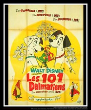 101 DALMATIANS ? Walt Disney French Grande Vintage Movie Poster Original 1961