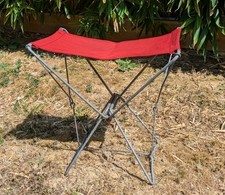 Siège Pliant de Pêche ou Camping, Années 50, Rouge, Vintage