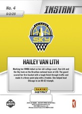 GEM-MT 10 HAILEY VAN LITH 2025 PANINI ROOKIE SKY WNBA DEBUT #4 Prévente