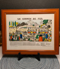 Image d'Épinal, Les Arguments Des Chemins De Fer, imagerie Pellerin encadrée