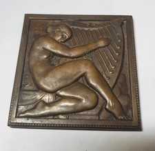 MEDAILLE femme NUE A la harpe art DECO la musique MARCEL RENARD MEDAL 奖章