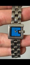 Gucci frame watch blue - g,