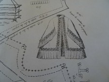 N°65 ANCIEN PATRON LA POUPEE MODELE 45 & 34CM MANTEAU DE LIT OU PEIGNOIR 1870