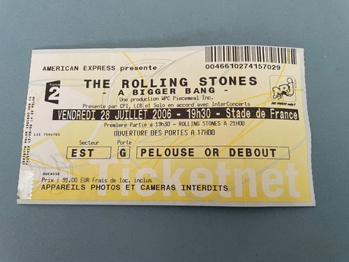 Ticket concert the - ticket, rolling