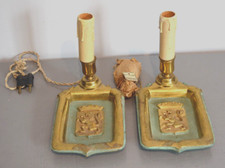 2 Lampes de Chevet Bronze Patiné dans le Gout Max le Verrier